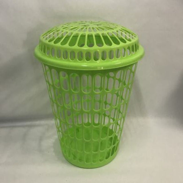 Set of 12 vibrant green plastic laundry baskets for easy organization, featuring durable design and smart ventilation.