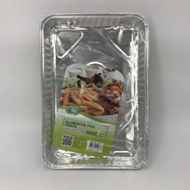 Durable aluminum foil BBQ roasting pans, 324mm, perfect for grilling and easy cleanup, pack of 24 for all cooking occasions.