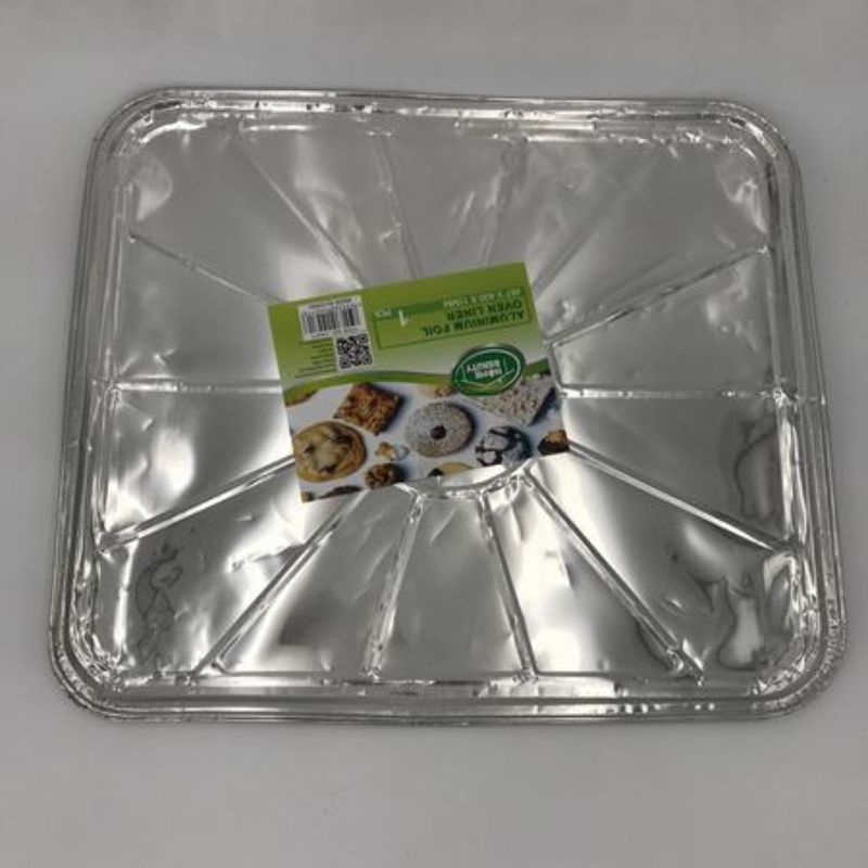 Set of 12 heavy-duty aluminum foil oven liners, 467MM, designed to catch spills and simplify oven cleanup.
