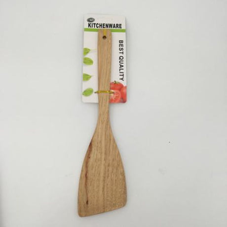 Set of 12 durable wooden wide spatulas for versatile cooking; ideal for non-stick cookware and everyday use.