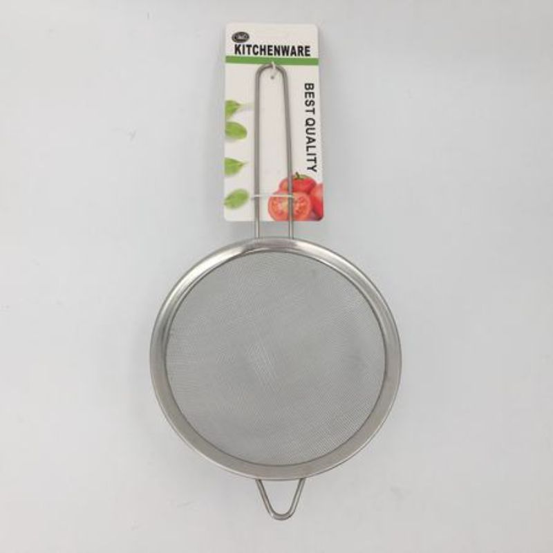 Set of 12 durable 18cm stainless steel kitchen sieves, ideal for sifting, draining, and washing food.