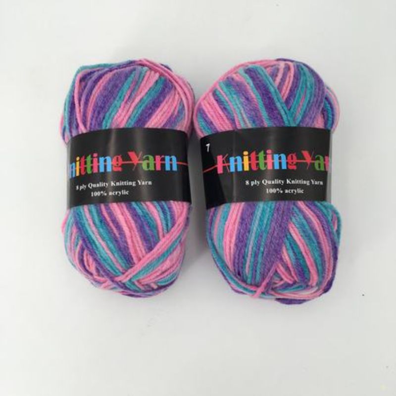 Vibrant set of 6 #7 mix acrylic knitting yarn, 100g each, perfect for cozy projects and stylish accessories.