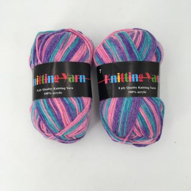 Vibrant set of 6 #7 mix acrylic knitting yarn, 100g each, perfect for cozy projects and stylish accessories.