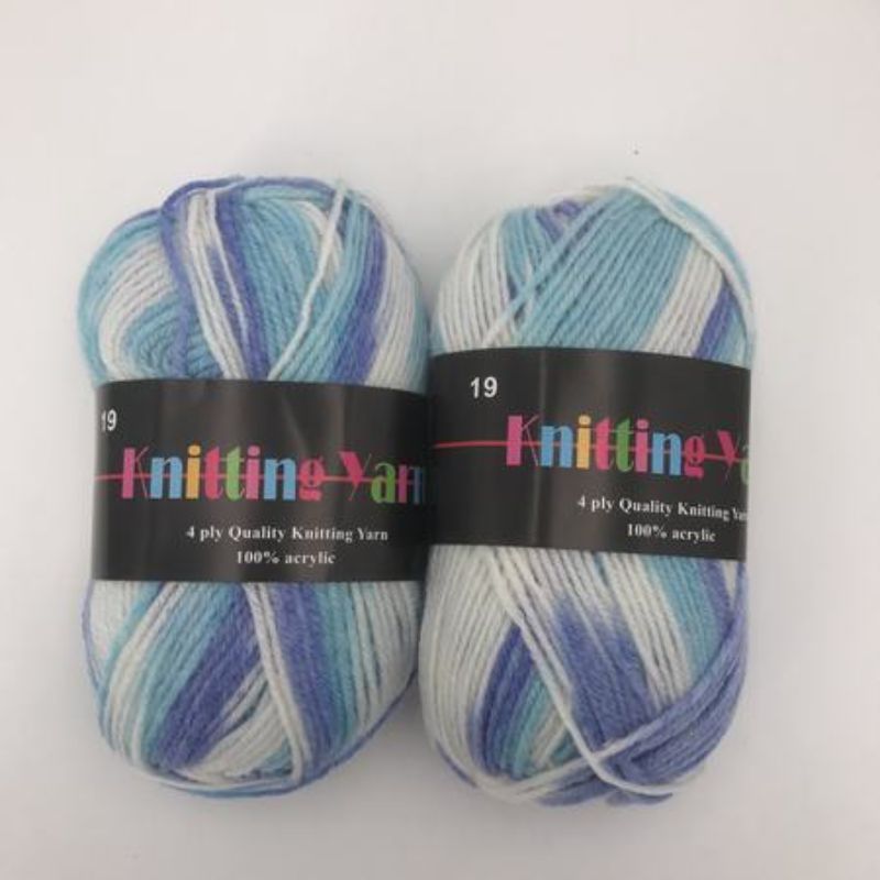 Vibrant #19 Mix knitting yarn set of 6, 100g each, 100% acrylic, ideal for creating stylish garments and accessories.