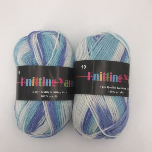 Vibrant #19 Mix knitting yarn set of 6, 100g each, 100% acrylic, ideal for creating stylish garments and accessories.
