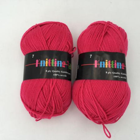Vibrant #7 Red knitting yarn set of 6, 100g each, 8 ply, soft and durable, ideal for various crafting projects.