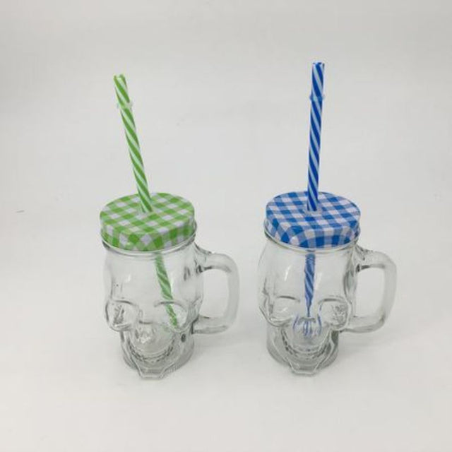 Set of 12 stylish 450ML glass drink bottles with reusable straws in assorted colors, perfect for eco-friendly hydration.