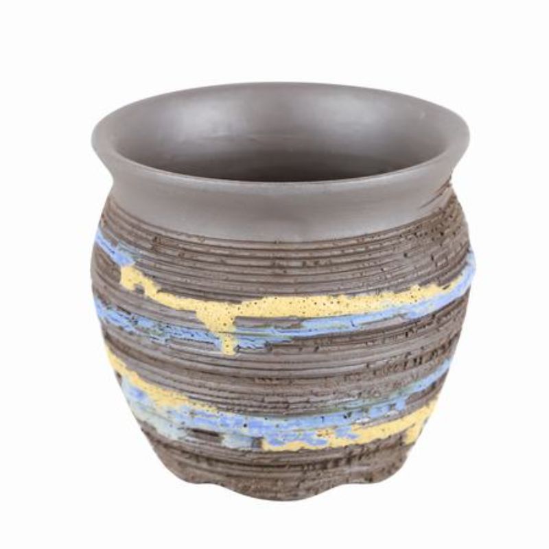 Set of 6 elegant ceramic pots with drainage holes, perfect for indoor and outdoor gardening and enhancing decor.
