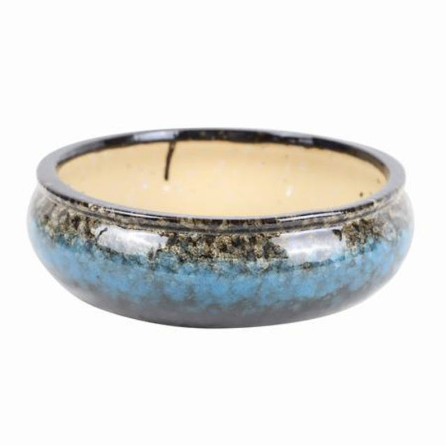 Elegant ceramic pots (set of 2), D 23CM X H 7CM, perfect for indoor plants with drainage holes for healthy growth.