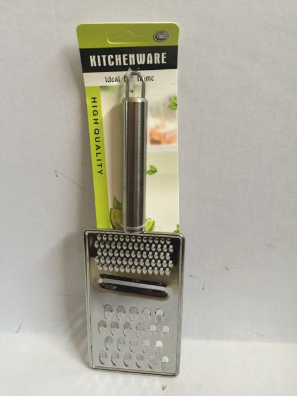 Set of 12 stainless steel vegetable graters, versatile for grating, shredding, and zesting, with ergonomic handles for easy use.