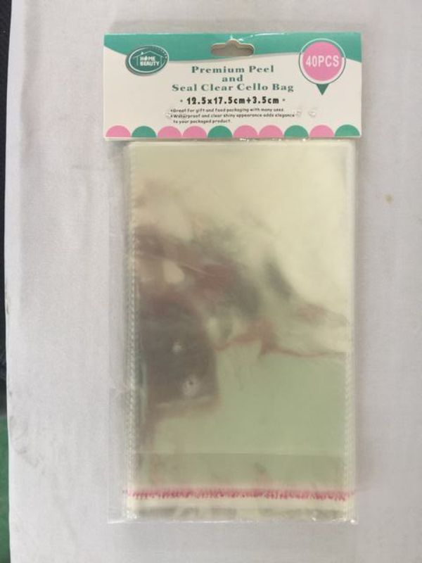 Premium clear cello bags (12.5 x 17.5cm) in 6 packs, perfect for gift packaging and organizing craft supplies.