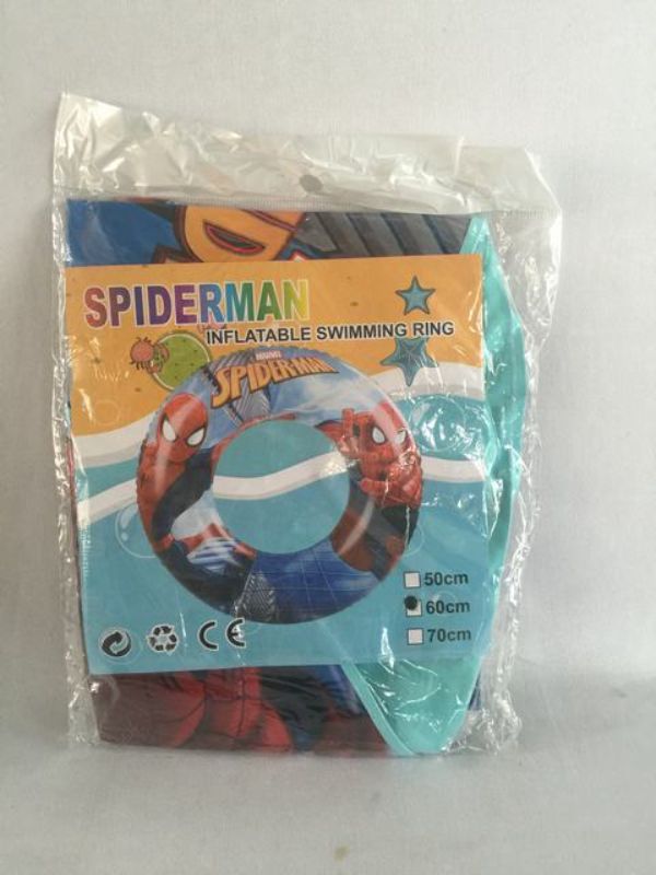 Set of 12 Spiderman swimming rings, 60cm, designed for kids, featuring vibrant colors and excellent buoyancy for safe fun.