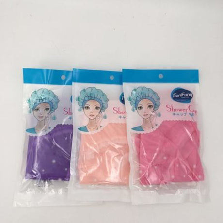 Brightly colored shower caps set of 12, designed to protect hair while showering or spa treatments. Ideal for all hair types.