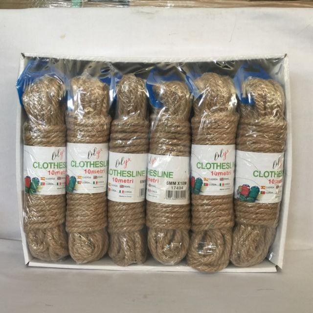 Versatile 6mm x 10m hemp rope bundle (12pcs) for crafting, gardening, and DIY projects; eco-friendly and biodegradable.