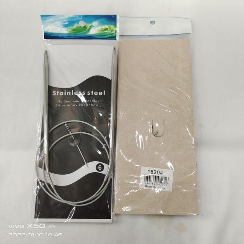 Knitting Needles 6 Circular Hollow Annular Needles (Set of 12)