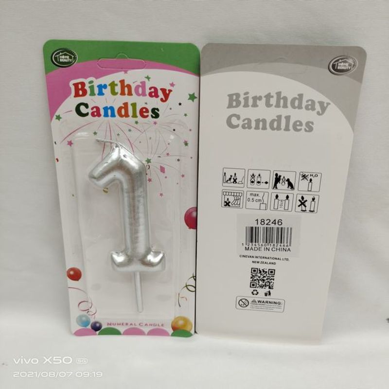 A set of 12 elegant silver birthday candles, perfect for adding sophistication to any celebration or cake.