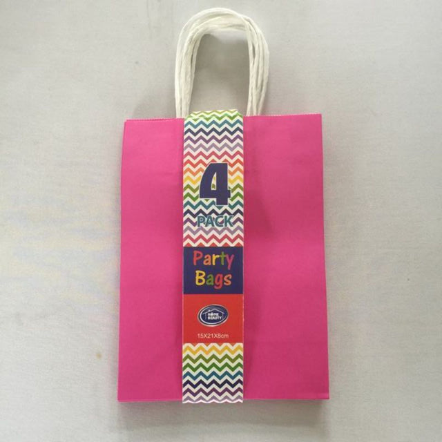 Vibrant pink gift bags measuring 15 x 21 x 8 cm, perfect for special occasions with 48 sturdy, stylish pieces.