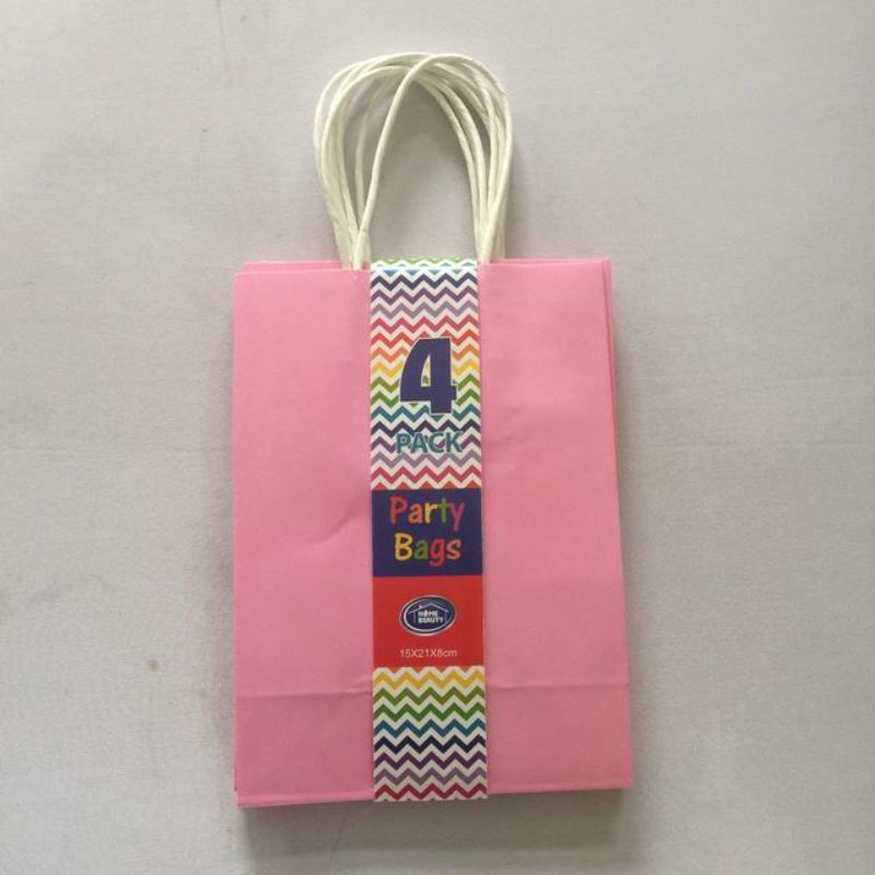 Light pink gift bags, 15 x 21 x 8cm, perfect for birthdays and baby showers, pack of 48 for stylish gifting.