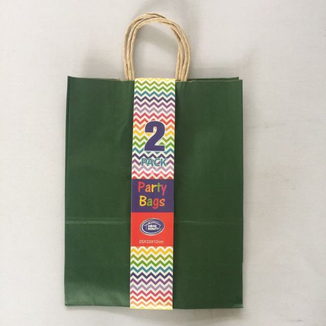 Vibrant green gift bags (25x33x12cm) in a 24-piece set, perfect for any occasion with sturdy handles for easy carrying.