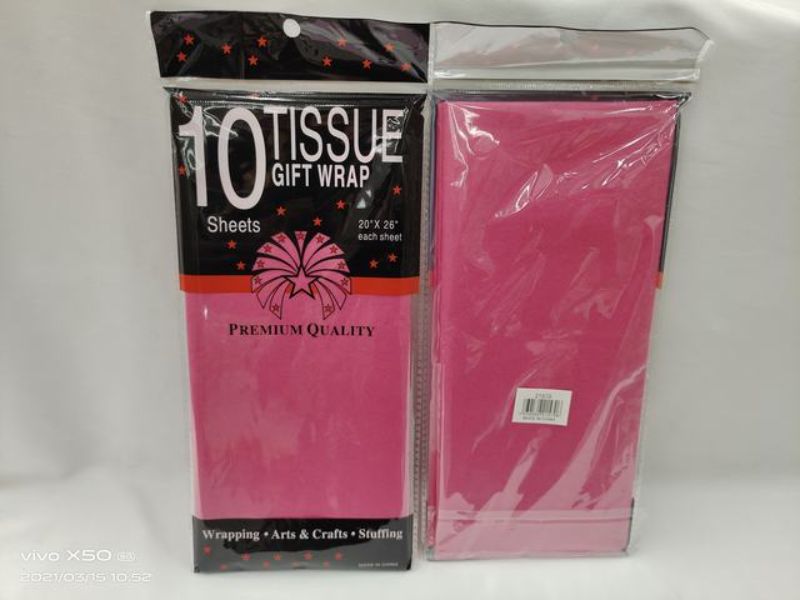 Elegant rose tissue gift wrap, 50 x 66cm, 6 packs, perfect for stylishly wrapping gifts for any special occasion.