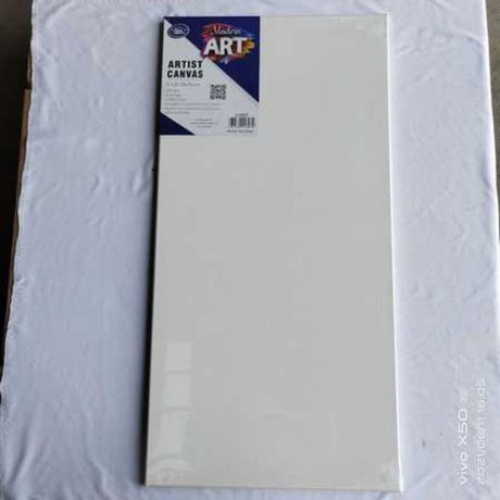 Set of 6 premium 38x76CM artist canvases for acrylic, oil, and mixed media, designed for durability and superior paint absorption.