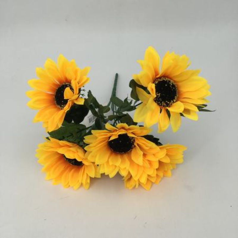 Set of 12 lifelike artificial sunflowers, adding vibrant beauty to any indoor or outdoor space with no maintenance required.