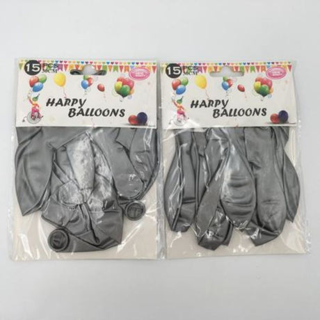 Elegant silver 12" balloons (180pcs) perfect for celebrations, made of durable latex for beautiful decorations.