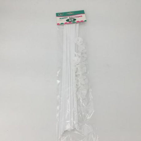 White balloon sticks (240pcs) for easy, elegant balloon displays at parties and events, offering convenience and stability.