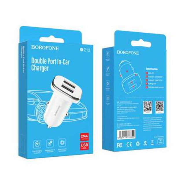 Set of 6 BZ12 Double Port In Car Chargers for fast charging of multiple devices while driving. Compact and durable design.