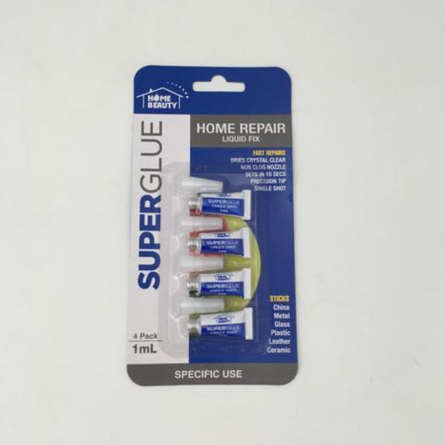 Single Shot Super Glue pack, 4x1ml tubes in 12 packs, ideal for fast, strong bonding on various surfaces for DIY projects.