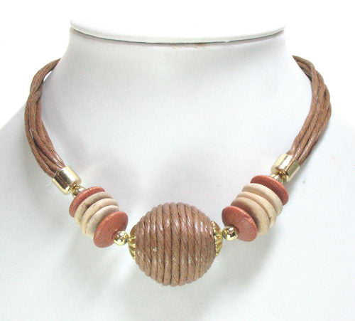 Stylish brown choker necklace, blending elegance and comfort, perfect for any occasion.