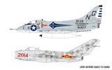 1:72 scale model kit featuring A4 Skyhawk and MiG-17F, includes 162 pieces for realistic aerial combat diorama.