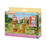 A colorful Baby Ropeway Park playset with a gondola, featuring Milk Rabbit Baby and playful adventure equipment for imaginative fun.