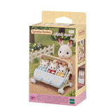 Stylish Triplets Stroller for Sylvanian Families figures with adjustable canopy and removable seat for versatile play.