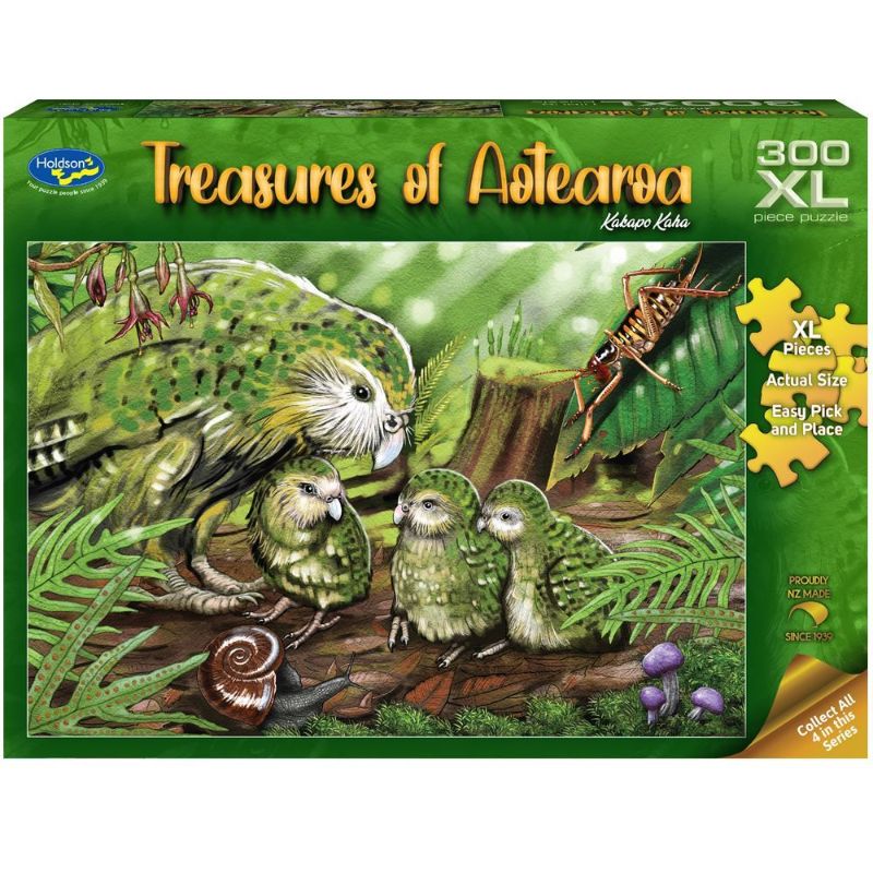 XL Jigsaw Puzzle - TREASURES OF AOTEAROA S1 KAKAPO KAHA (300pcs)