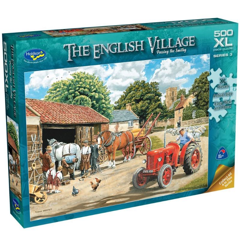 XL Jigsaw Puzzle - THE ENGLISH VILLAGE S3 Passing the Smithy (500pcs)