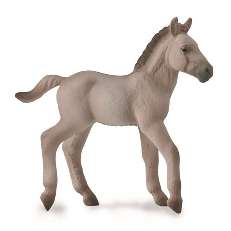 Hand-painted 8cm Collecta figurine of a Konik foal in blue dun, showcasing realistic features and celebrating horse conservation.