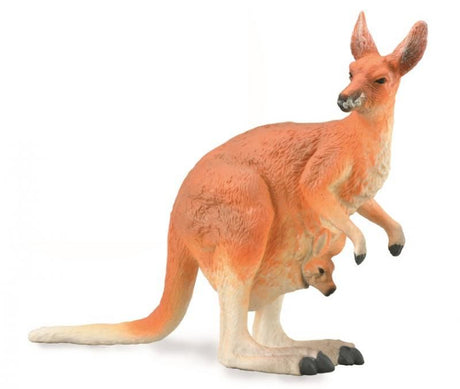 Collecta Red Kangaroo figurine showing a female with her joey in a pouch, perfect for collectors and wildlife enthusiasts.