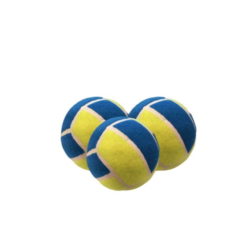 Vibrant 3-pack of 6.3cm tennis-style dog balls, perfect for fetch, durable and bouncy for endless fun.