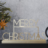 Merry Christmas sign in Cosy Copper Gold Metal, 36cm, ideal for festive decor with a modern Scandi design.