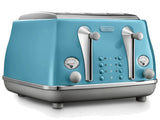 Azure 4-slice toaster with high gloss finish, chromed details, and customizable browning control for a stylish breakfast experience.