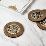 Unique single Autumn River Rimu coaster, crafted from reclaimed NZ riverwood, showcasing vibrant colors and rich history.