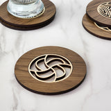 Single Hauora River Rimu coaster, 10cm, crafted from reclaimed NZ timber featuring unique colors and eco-friendly design.