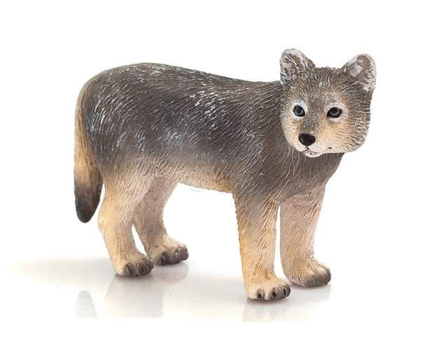 Realistic Animal Planet Wolf Cub figurine, hand-finished, non-toxic PVC, perfect for play and wildlife education.