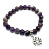 Amethyst Crown Chakra bracelet, 7cm, handcrafted for spiritual wellness, meditation, and healing with calming energy.