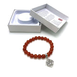 Carnelian Root Chakra Bracelet (7cm) in vibrant orange promotes grounding, creativity, and spiritual balance.