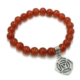 Carnelian Root Chakra Bracelet, 7cm, enhances energy, grounding, and creativity with natural orange stones. Perfect for meditation.