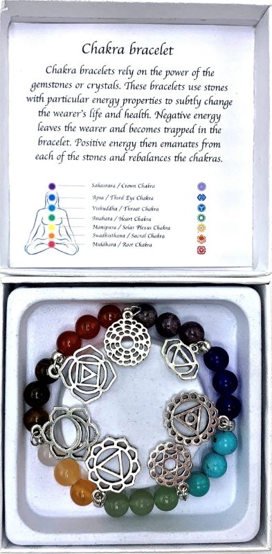 7 Stones Chakra Bracelet (7cm) featuring vibrant natural gemstones for energy alignment and spiritual well-being.