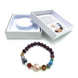 Amethyst Solar System Bracelet in 7cm, featuring healing purple stones for elegance and spiritual growth.