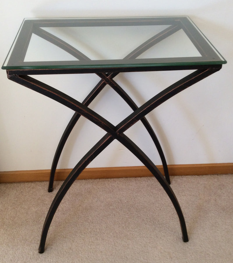 Side Table - 49 x 33 x 61cm Black Iron